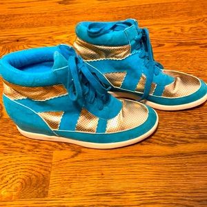 Qupid Sneakers, Blue, Size 9.5